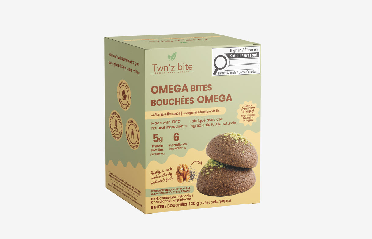Omega Bites — Dark Chocolate Pistachio / 4-Pack Box