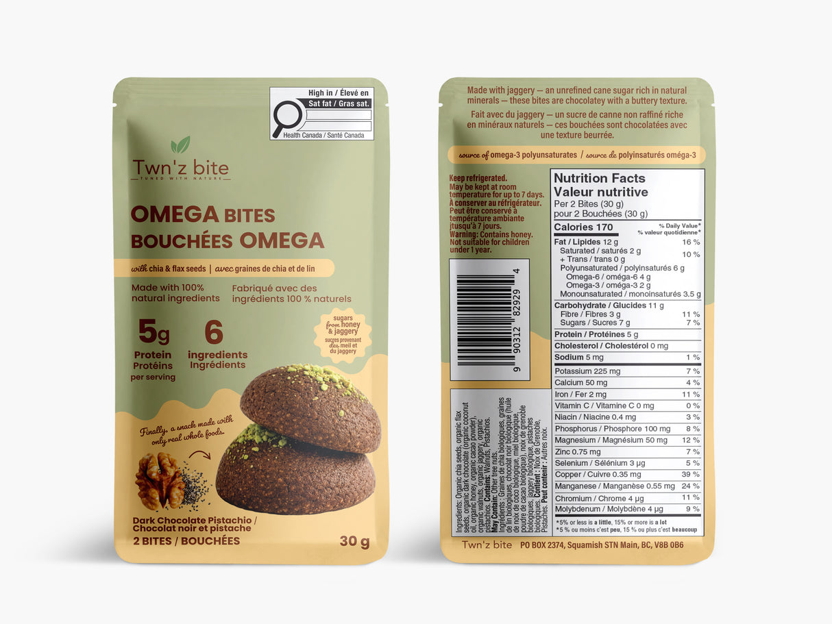Omega Bites — Dark Chocolate Pistachio / 12 pack